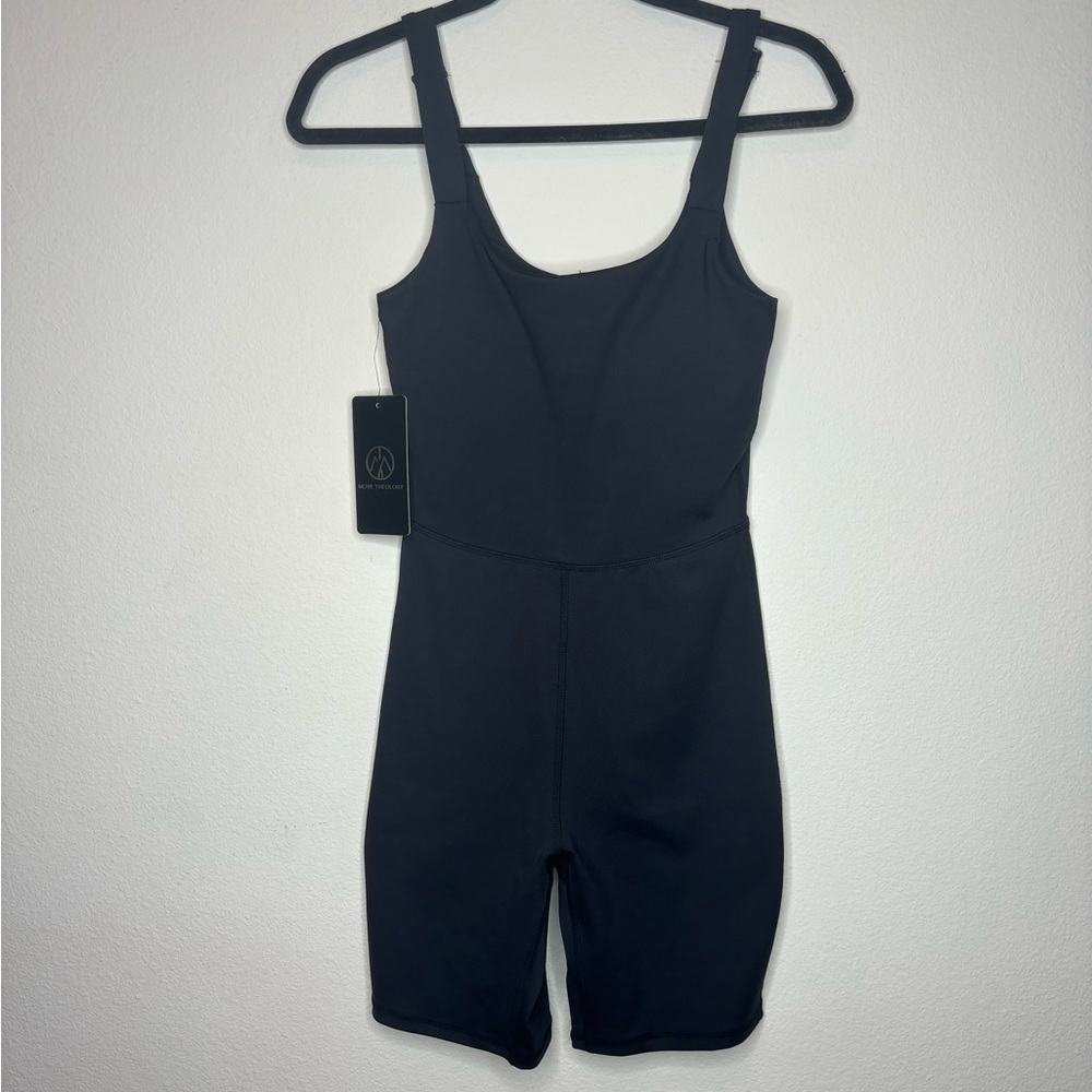 Move Theology Ladies Onesie built-in bra adjustable strap Small NWT Black